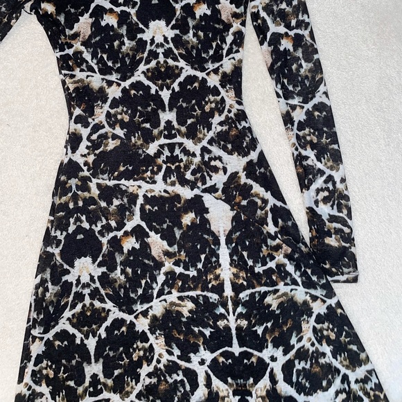 Topshop Mesh Pattern Long Sleeve Tight Dress - Picture 4 of 9